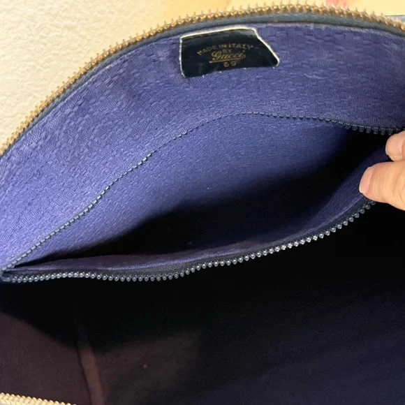 Vintage Gucci Black Suede Boston bag Duffle overnight lock/key COA - Picture 8 of 16